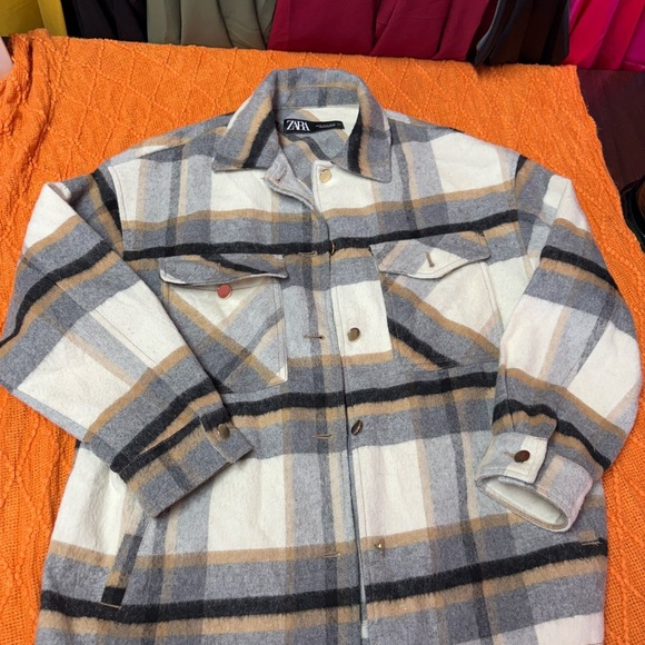 Zara Brown and Blue Utility Jacket - Picture 3 of 7